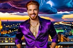 The Men of the Golden City is a collection of AI generated images of beautiful,glamorous,handsome guys in the heavens.