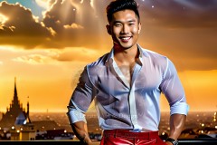 The Men of the Golden City is a collection of AI generated images of beautiful,glamorous,handsome guys in the heavens.