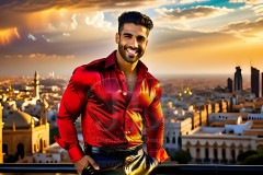 The Men of the Golden City is a collection of AI generated images of beautiful,glamorous,handsome guys in the heavens.