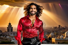The Men of the Golden City is a collection of AI generated images of beautiful,glamorous,handsome guys in the heavens.