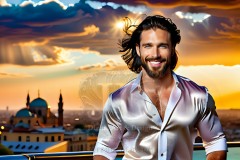 The Men of the Golden City is a collection of AI generated images of beautiful,glamorous,handsome guys in the heavens.