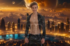 The Men of the Golden City is a collection of AI generated images of beautiful,glamorous,handsome guys in the heavens.