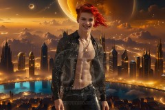 The Men of the Golden City is a collection of AI generated images of beautiful,glamorous,handsome guys in the heavens.