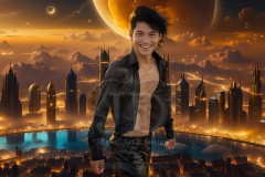 The Men of the Golden City is a collection of AI generated images of beautiful,glamorous,handsome guys in the heavens.