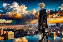 The Men of the Golden City is a collection of AI generated images of beautiful,glamorous,handsome guys in the heavens.