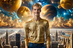 The Men of the Golden City is a collection of AI generated images of beautiful,glamorous,handsome guys in the heavens.
