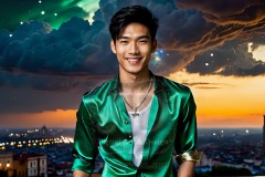 The Men of the Golden City is a collection of AI generated images of beautiful,glamorous,handsome guys in the heavens.