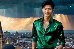The Men of the Golden City is a collection of AI generated images of beautiful,glamorous,handsome guys in the heavens.