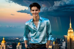 The Men of the Golden City is a collection of AI generated images of beautiful,glamorous,handsome guys in the heavens.