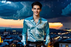The Men of the Golden City is a collection of AI generated images of beautiful,glamorous,handsome guys in the heavens.