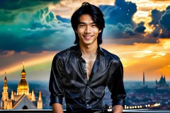 The Men of the Golden City is a collection of AI generated images of beautiful,glamorous,handsome guys in the heavens.
