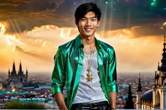The Men of the Golden City is a collection of AI generated images of beautiful,glamorous,handsome guys in the heavens.
