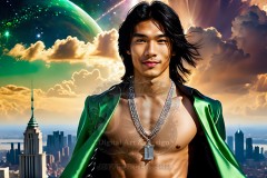 The Men of the Golden City is a collection of AI generated images of beautiful,glamorous,handsome guys in the heavens.