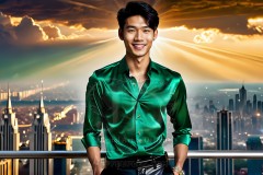 The Men of the Golden City is a collection of AI generated images of beautiful,glamorous,handsome guys in the heavens.