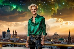 The Men of the Golden City is a collection of AI generated images of beautiful,glamorous,handsome guys in the heavens.